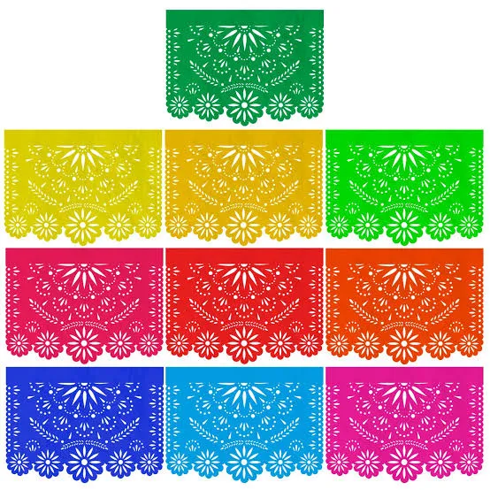 Papel Picado de Papel China Varios Colores 