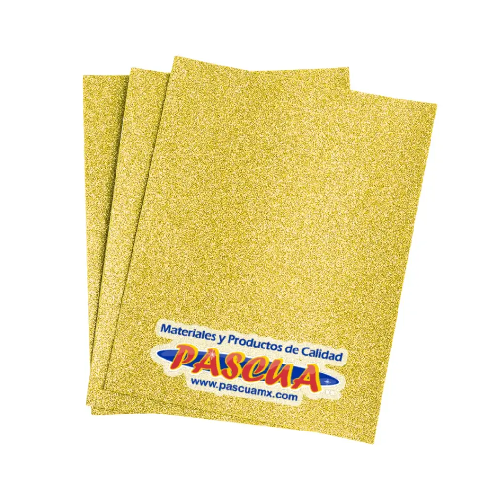 [7501987565030] Foamy Con Diamantina Pascua Tamaño Carta 21.5x28cm (Dorado)