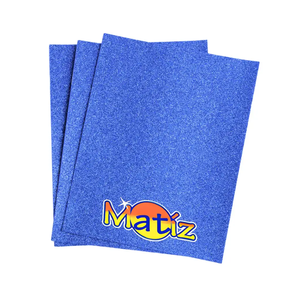 [7501987580286] Foamy Con Diamantina Matíz Tamaño Carta 21.5x27.5 (Azul Rey)