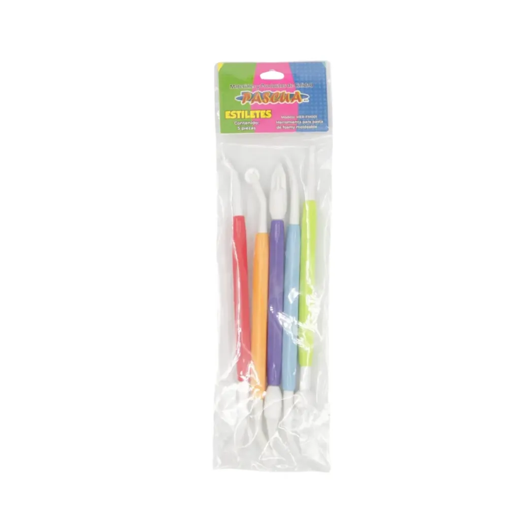 [7501987510757] Estiletes Basicos Para Foamy Moldeable Mod. HER-FM01 5 Piezas