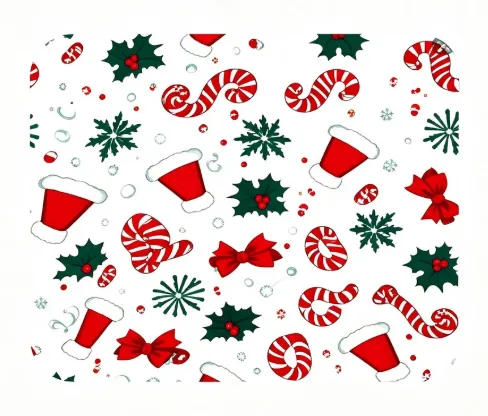 [29893010088493] Papel Regalo Navideño Gorros y Bastones 75X51CM 80GRS ITrade PC26