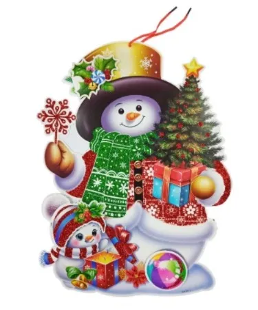 [9893010088127] Adorno de Carton Navideño Muñeco de Nieve 38X30CM ITrade SD925-2 PC