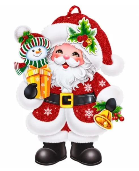 [9893010088110] Adorno de Carton Navideño Santa 29X23CM ITrade SD924-3 PC26
