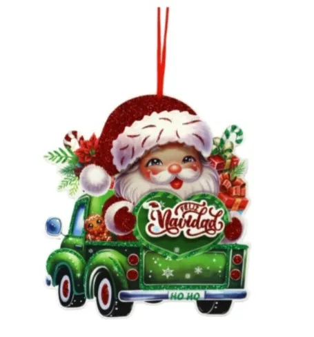 [9893010088325] Adorno Carton Navideño Santa en Coche 26X70CM ITRADE XW312PM-2 PC26
