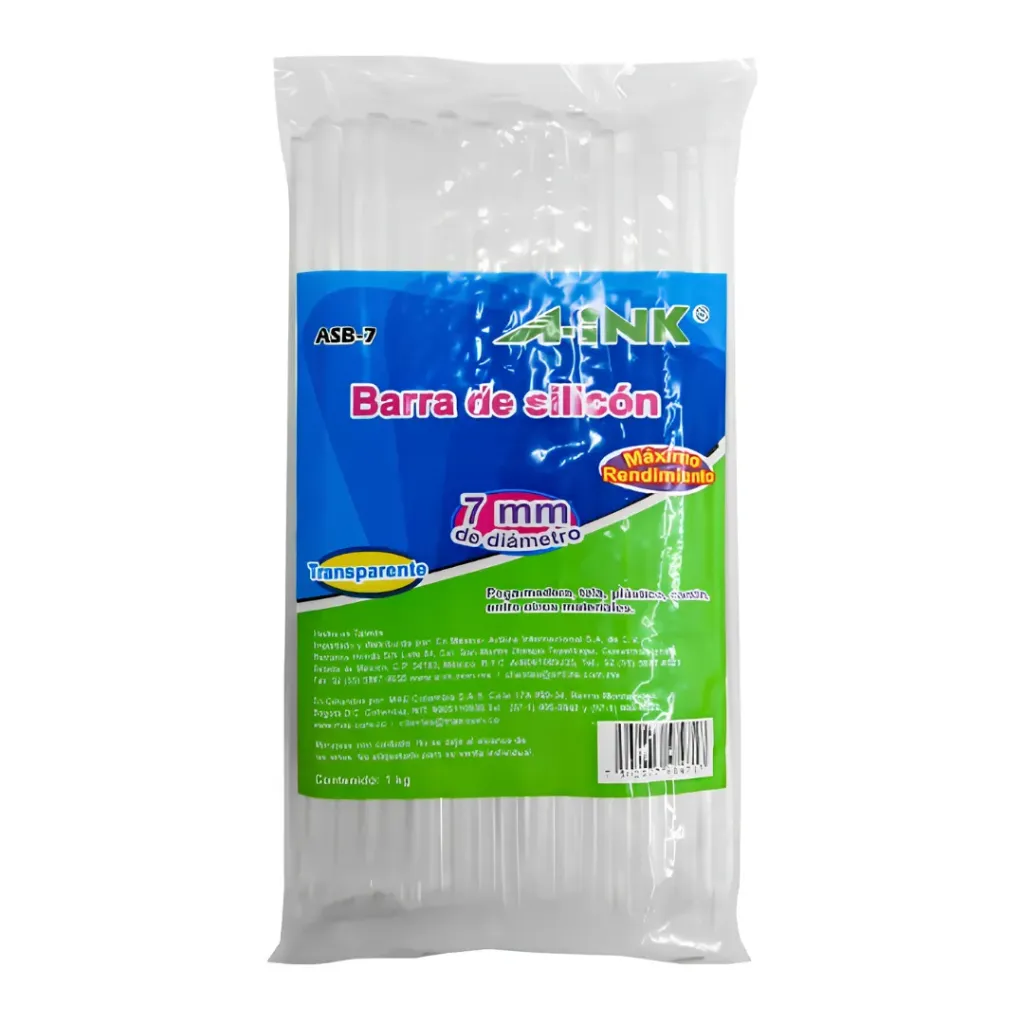 Barra De Silicón Delgado A-Ink  7mm Mod. ASC-7  Transparente
